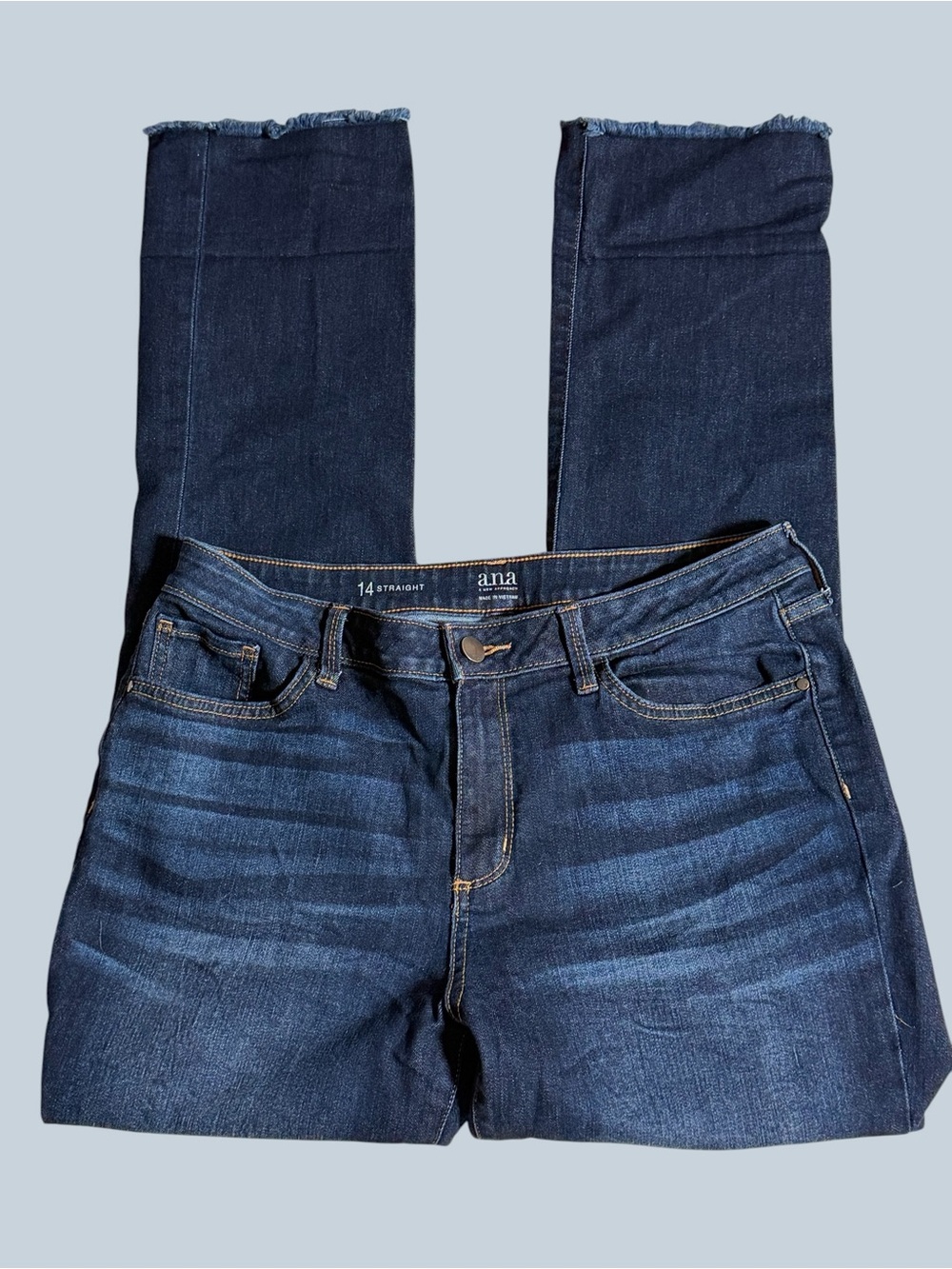 a.n.a. Dark Blue Straight Jeans size 14 - Picture 2 of 8